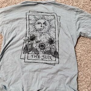 Graphic Tee with Sunflower Design